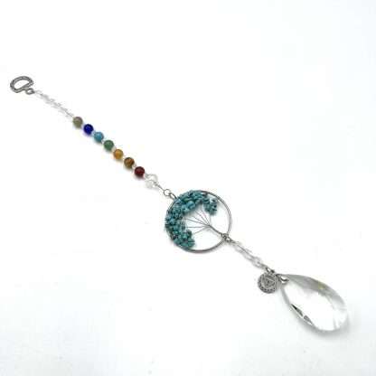 Tree of Life Suncatcher Throat Chakra Howlite - Image 3