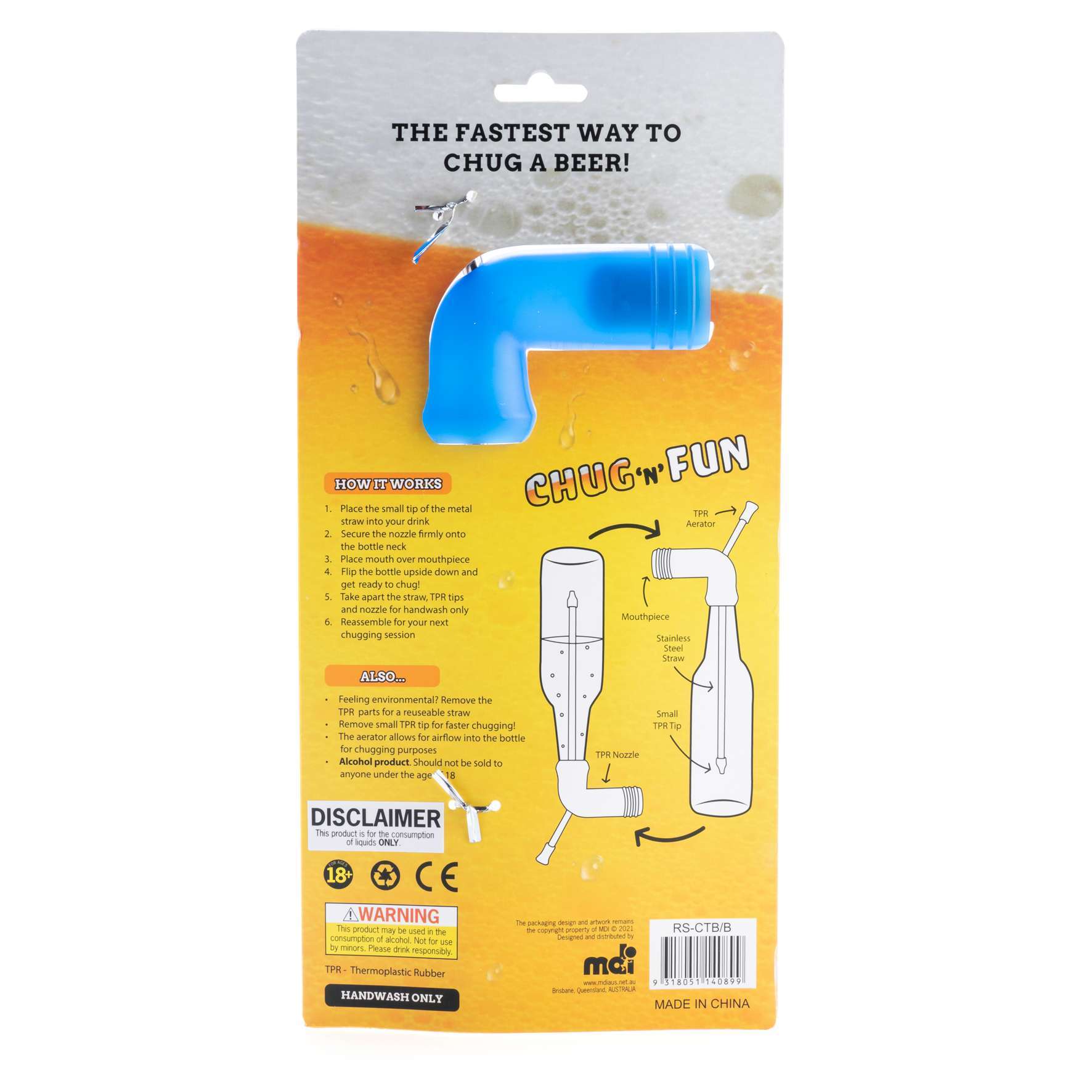 Blue Chug ‘n’ Fun Beer Funnel Carolina Trading