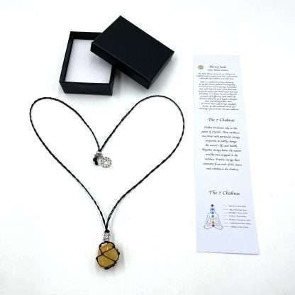 Braided Stone Necklace Honey Jade - Image 2