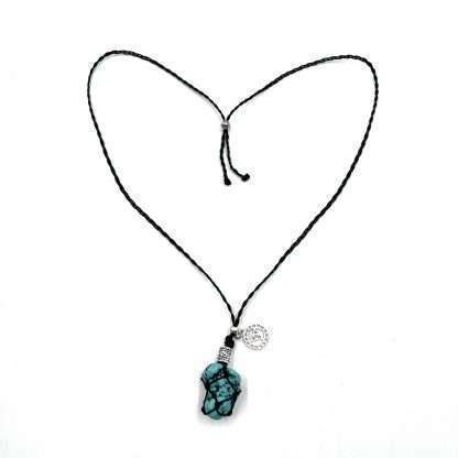 Braided Stone Necklace Turquoise (Howlite) - Image 3