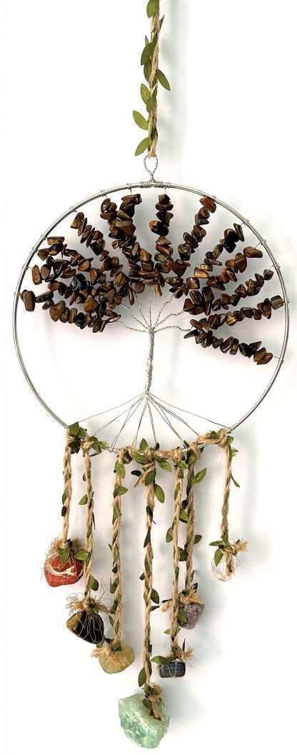 Crystal Tree of Life Dreamcatcher Tiger Eye - 7Chakras