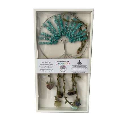 Crystal Tree of Life Dreamcatcher Turquoise (Howlite) - 7Chakras - Image 3