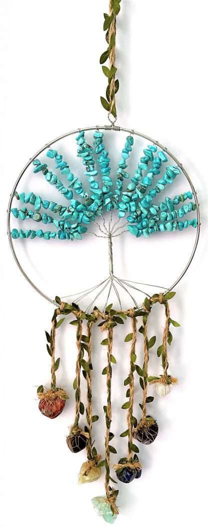 Crystal Tree of Life Dreamcatcher Turquoise (Howlite) - 7Chakras