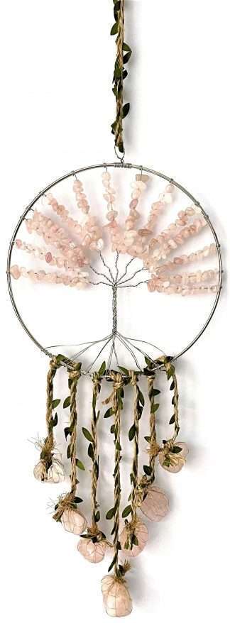 Crystal Tree of Life Dreamcatcher Rose Quartz