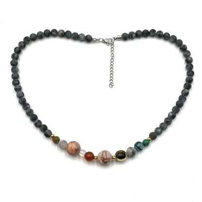 Solar System Necklace Matte Dark Labradorite - Image 3