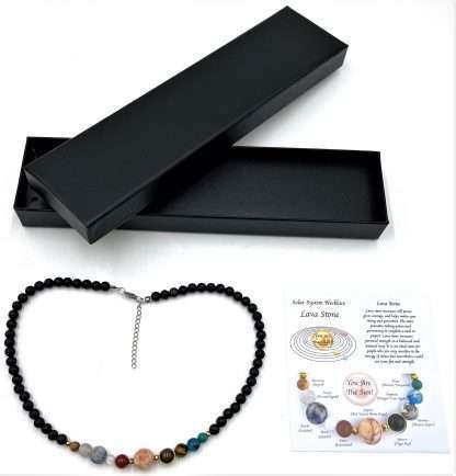 Solar System Necklace Lavastone