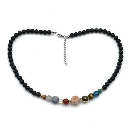 Solar System Necklace Lavastone - Image 3