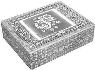 Silver Jewellery Box Rose