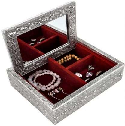 Silver Jewellery Box Rose - Image 3
