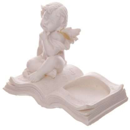 Cherubs Sitting on Book Tea Light Candle Holder - Image 5