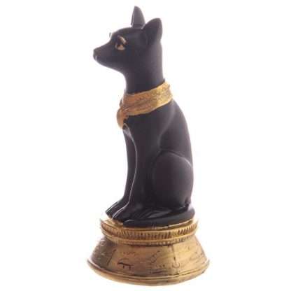 Black & Gold Bastet Wearing Scarab Necklace - Image 2