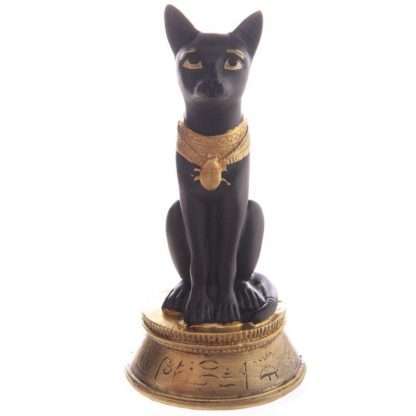 Black & Gold Bastet Wearing Scarab Necklace - Image 3
