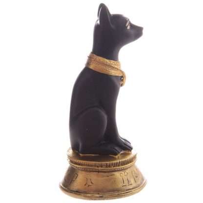 Black & Gold Bastet Wearing Scarab Necklace - Image 4