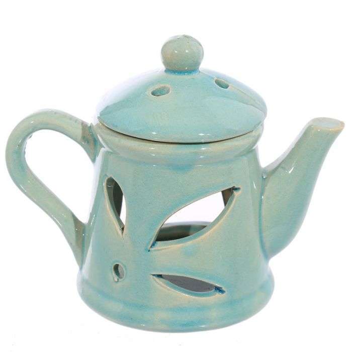 Ceramic Teapot Oil Burner with Lid Carolina Trading