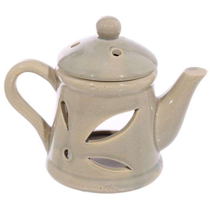 Ceramic Teapot Oil Burner with Lid Carolina Trading