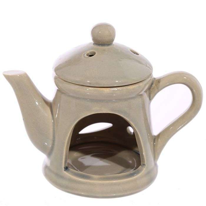 Ceramic Teapot Oil Burner with Lid Carolina Trading