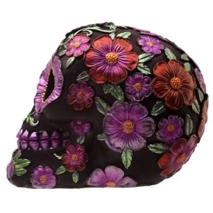 Metallic Day of the Dead Daisy and Flower Skull Decoration - Image 9