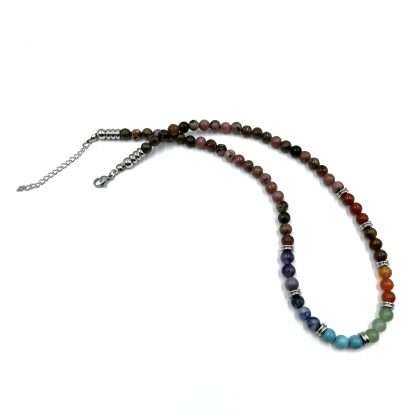 Rhodonite Chakra Necklace with Tumbled Stones 45CM - Image 3