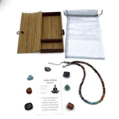 Rhodonite Chakra Necklace with Tumbled Stones 45CM - Image 2