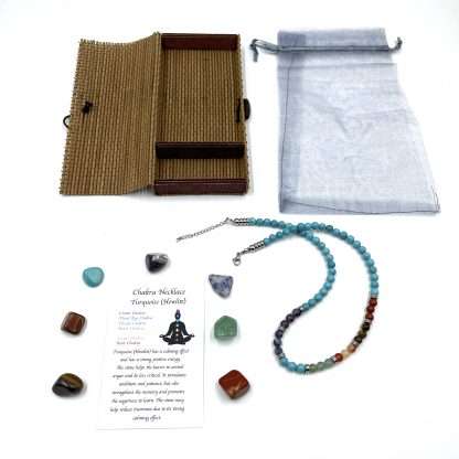 Turquoise Chakra Necklace with Tumbled Stones 45CM - Image 2