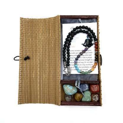 Lava Stone Chakra Necklace with Tumbled Stones 45CM