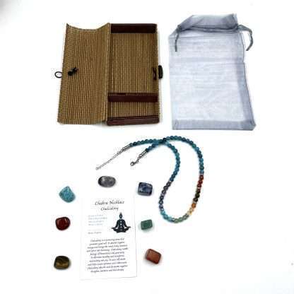 Chalcedony Chakra Necklace with Tumbled Stones 45CM - Image 2