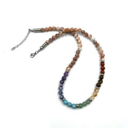 Red Veined White Onyx with Tumbled Stones 45CM - Image 3