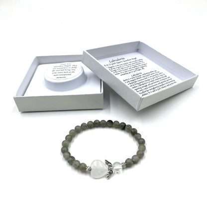 Labradorite Crystal Heart Guardian Angel Bracelet - Image 2