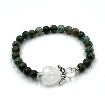 African Turquoise Heart Guardian Angel Bracelet - Image 3