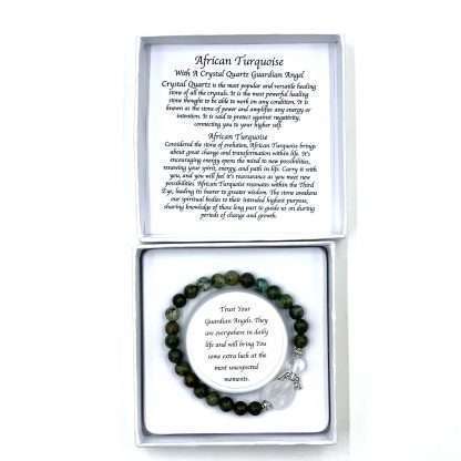 African Turquoise Heart Guardian Angel Bracelet