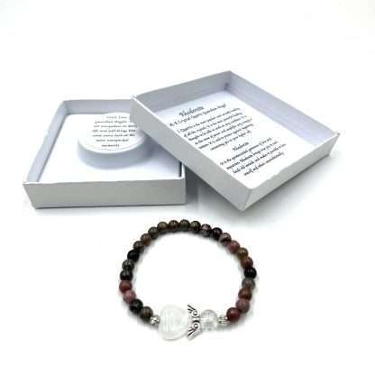 Rhodonite Crystal Heart Guardian Angel Bracelet - Image 2