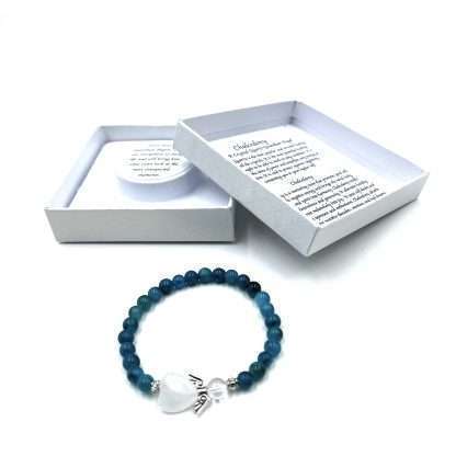 Chalcedony Crystal Heart Guardian Angel Bracelet - Image 2