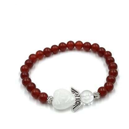 Carnelian Crystal Heart Guardian Angel Bracelet - Image 3