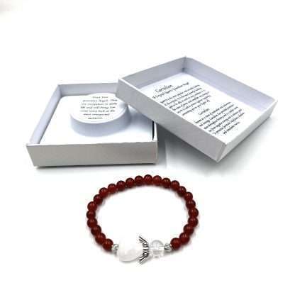Carnelian Crystal Heart Guardian Angel Bracelet - Image 2