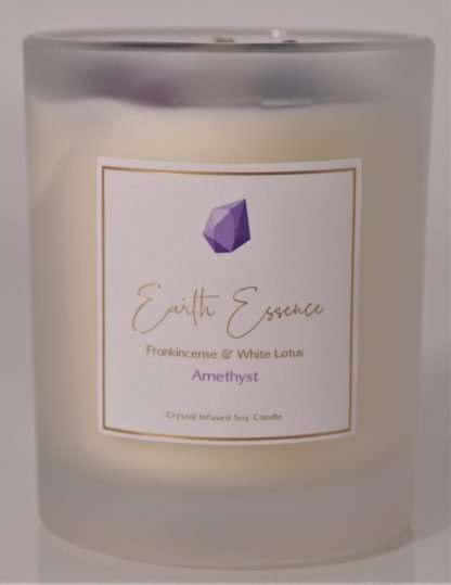 Crystal Soy Wax Candle Hydrangea, Amethyst, Frankincense and White Lotus - Image 3