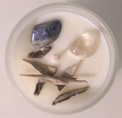 Crystal Soy Wax Candle White Sage, Clear Quartz and Lapis - Image 4