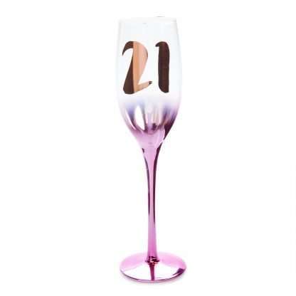 21st Birthday Blush Champagne Glass