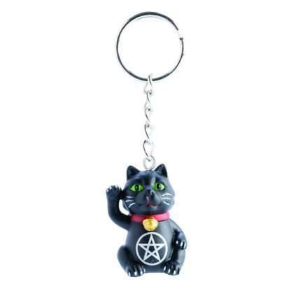 Black Cat Pentacle Keychain - Image 2
