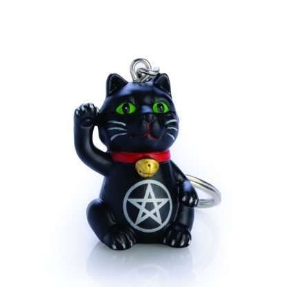 Black Cat Pentacle Keychain - Image 3