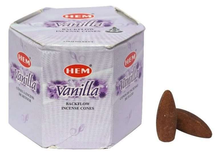 HEM Backflow Cones Vanilla Box of 12 Carolina Trading