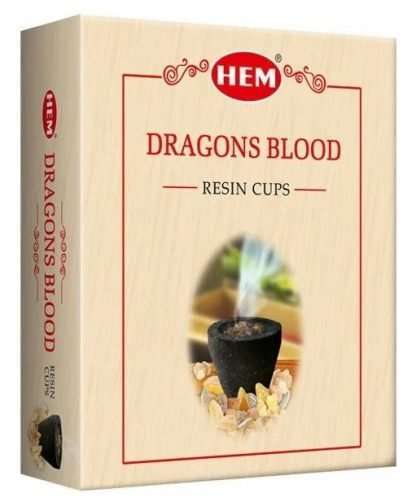 HEM Dragons Blood Resin Cup Dhoop- 10 pieces in a box