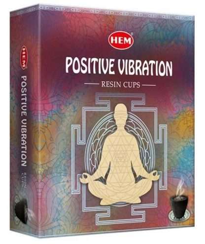 HEM Positive Vibes Resin Cup Dhoop- 10 pieces in a box