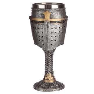 Decorative Medieval Helmet and Chain Mail Goblet