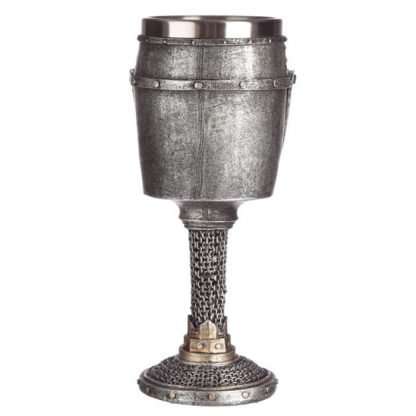Decorative Medieval Helmet and Chain Mail Goblet - Image 3