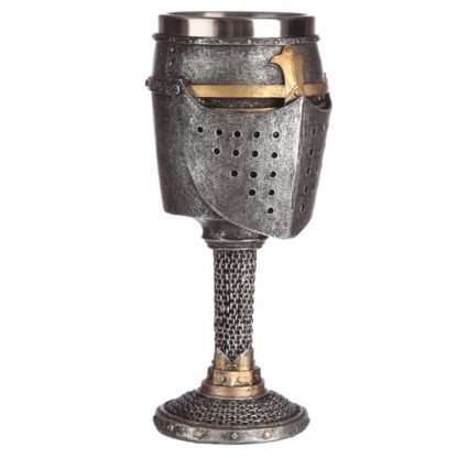 Decorative Medieval Helmet and Chain Mail Goblet - Image 4