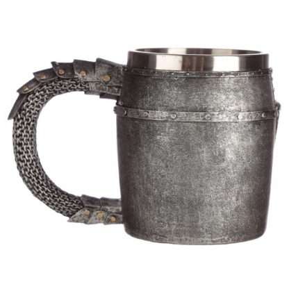 Decorative Medieval Helmet and Chain Mail Tankard - Image 3
