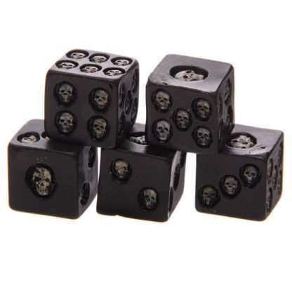 Black Skull Dice - Pack of 5 - Image 4