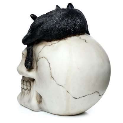 Skull with Black Cat Ornament - Image 4