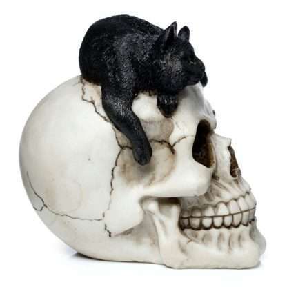 Skull with Black Cat Ornament - Image 5