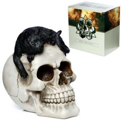 Skull with Black Cat Ornament - Image 7